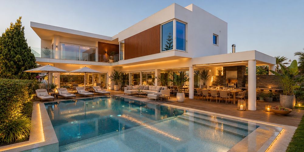 Moradia de Luxo T5 em Soltróia — 50m da Praia, Piscina Aquecida e Vista Mar